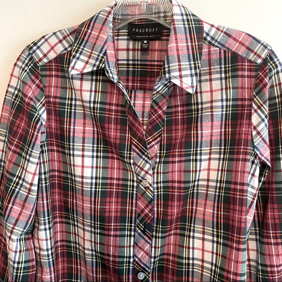Foxcroft Plaid Long Sleeve Shirt - Picture 3 of 10